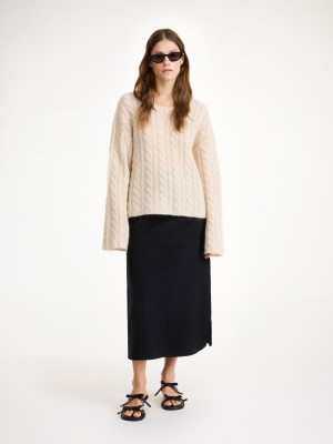 By Malene Birger Angello Wool Midi Suknje Crne | HR_BB97233