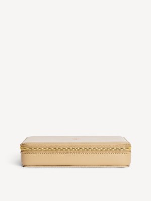 By Malene Birger Aya Cher Leather Jewellery Case Kozmetičke torbe Sand | HR_BB20788