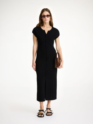 By Malene Birger Bielas Maxi Dress Pletenina Crne | HR_BB82598