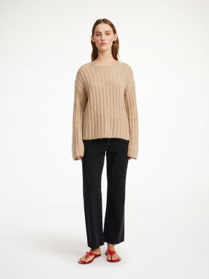 By Malene Birger Cierra Ribbed Sweater Pletenina Bež | HR_BB59798