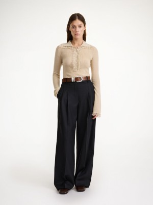 By Malene Birger Cymbaria High-waist Hlače Crne | HR_BB85075