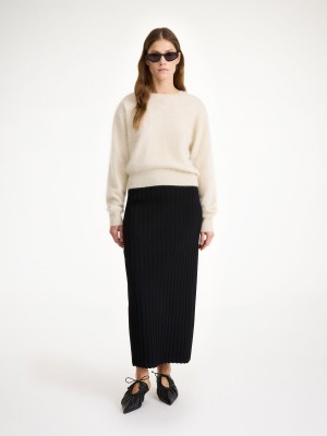 By Malene Birger Fiemme Midi Skirt Pletenina Crne | HR_BB19991