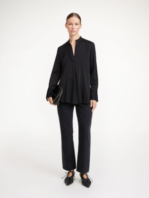 By Malene Birger Mabillon Silk Košulje Crne | HR_BB42132