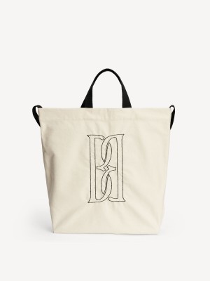 By Malene Birger Shayan Organic Cotton Tote Torbe Bijele | HR_BB92118