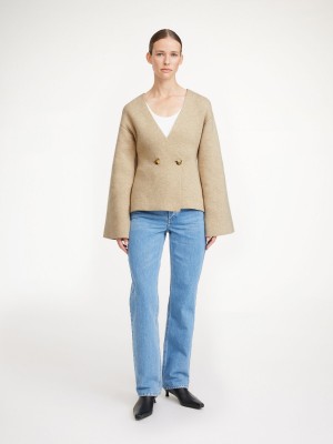 By Malene Birger Tinley Wool Cardigan Pletenina Bež | HR_BB57358