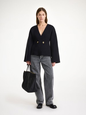 By Malene Birger Tinley Wool-blend Cardigan Pletenina Crne | HR_BB78693