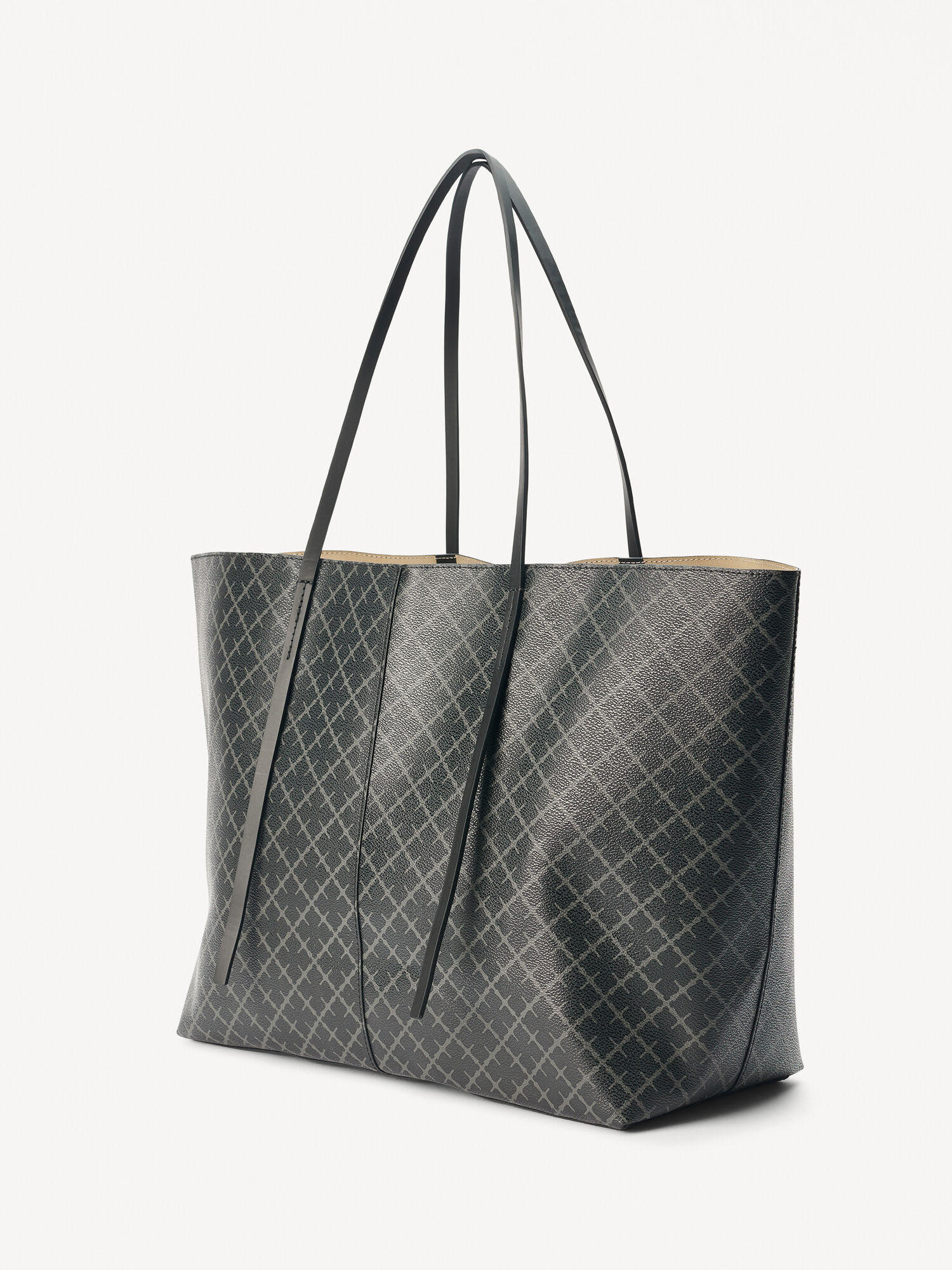 By Malene Birger Abi Printed Tote Torbe Charcoal | HR_BB96183