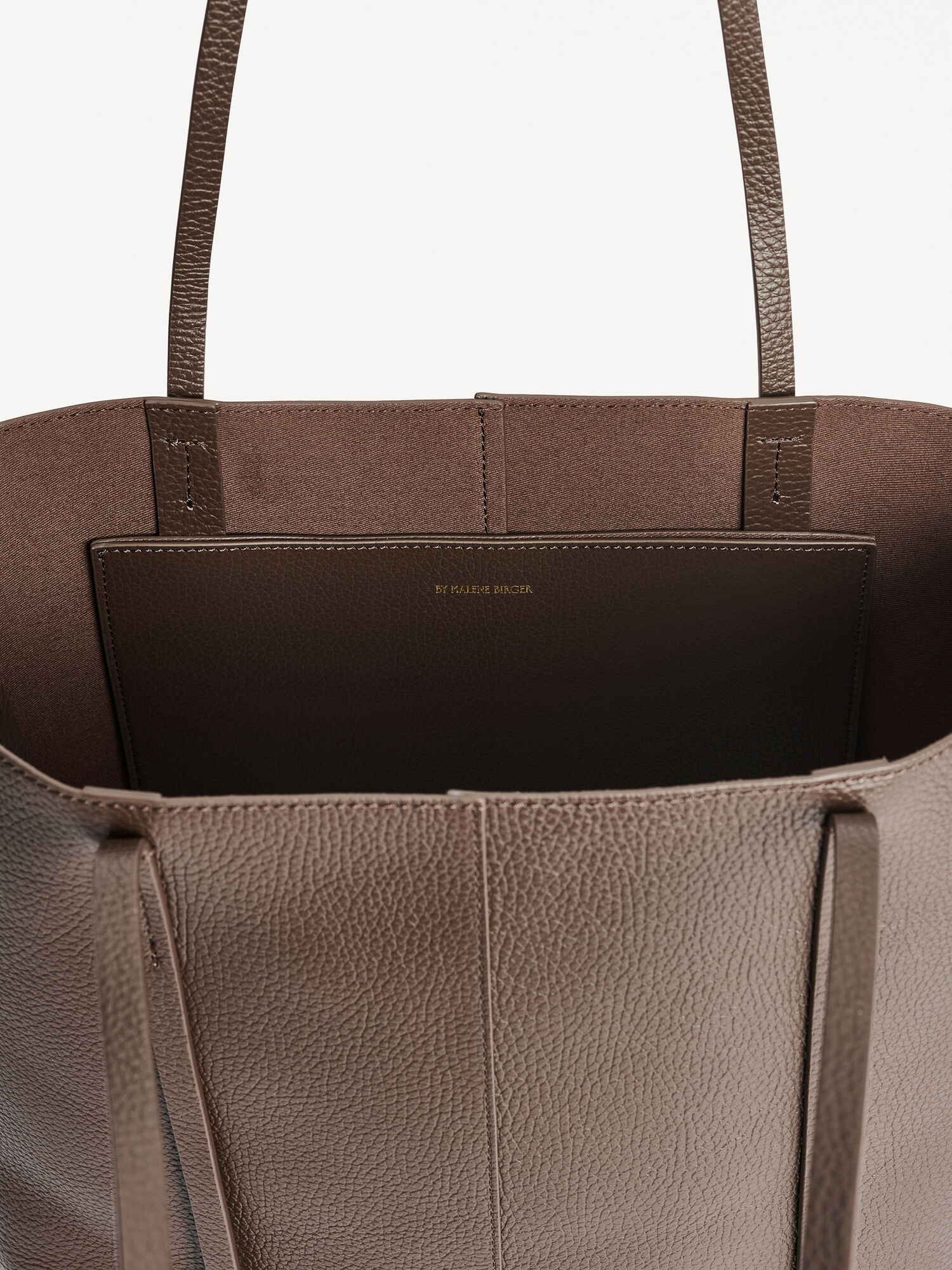 By Malene Birger Abilso Leather Tote Torbe Kafe | HR_BB33651