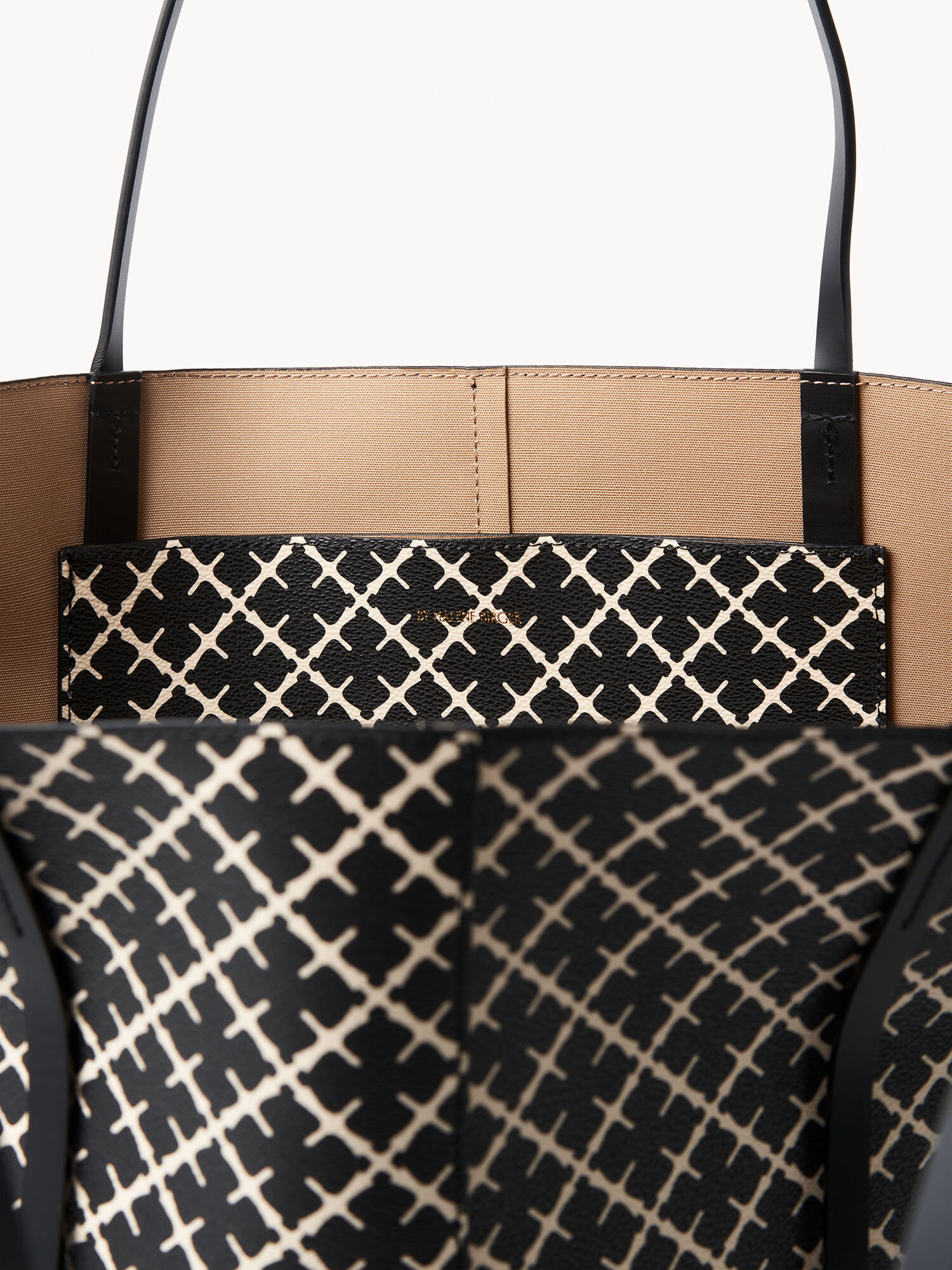 By Malene Birger Abrille Printed Tote Torbe Crne | HR_BB65241