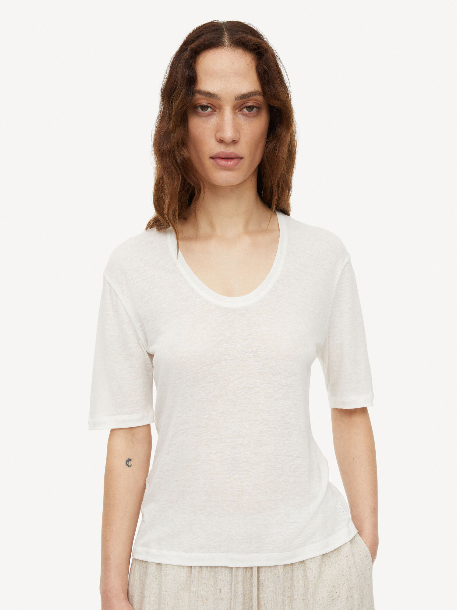 By Malene Birger Amaringa T-shirt Topi Bijele | HR_BB22243