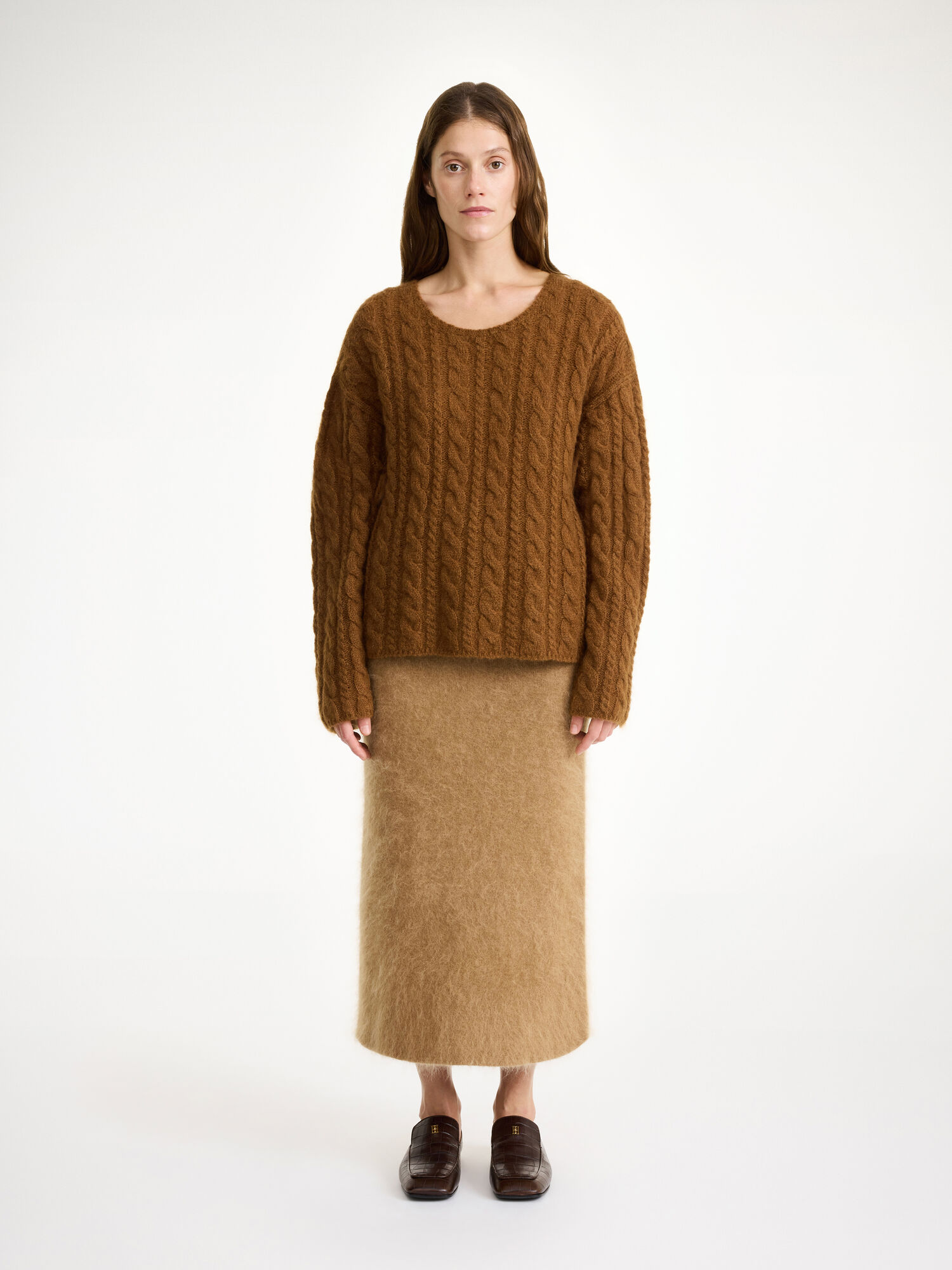 By Malene Birger Cierra Cable-knit Sweater Pletenina Bison | HR_BB45787