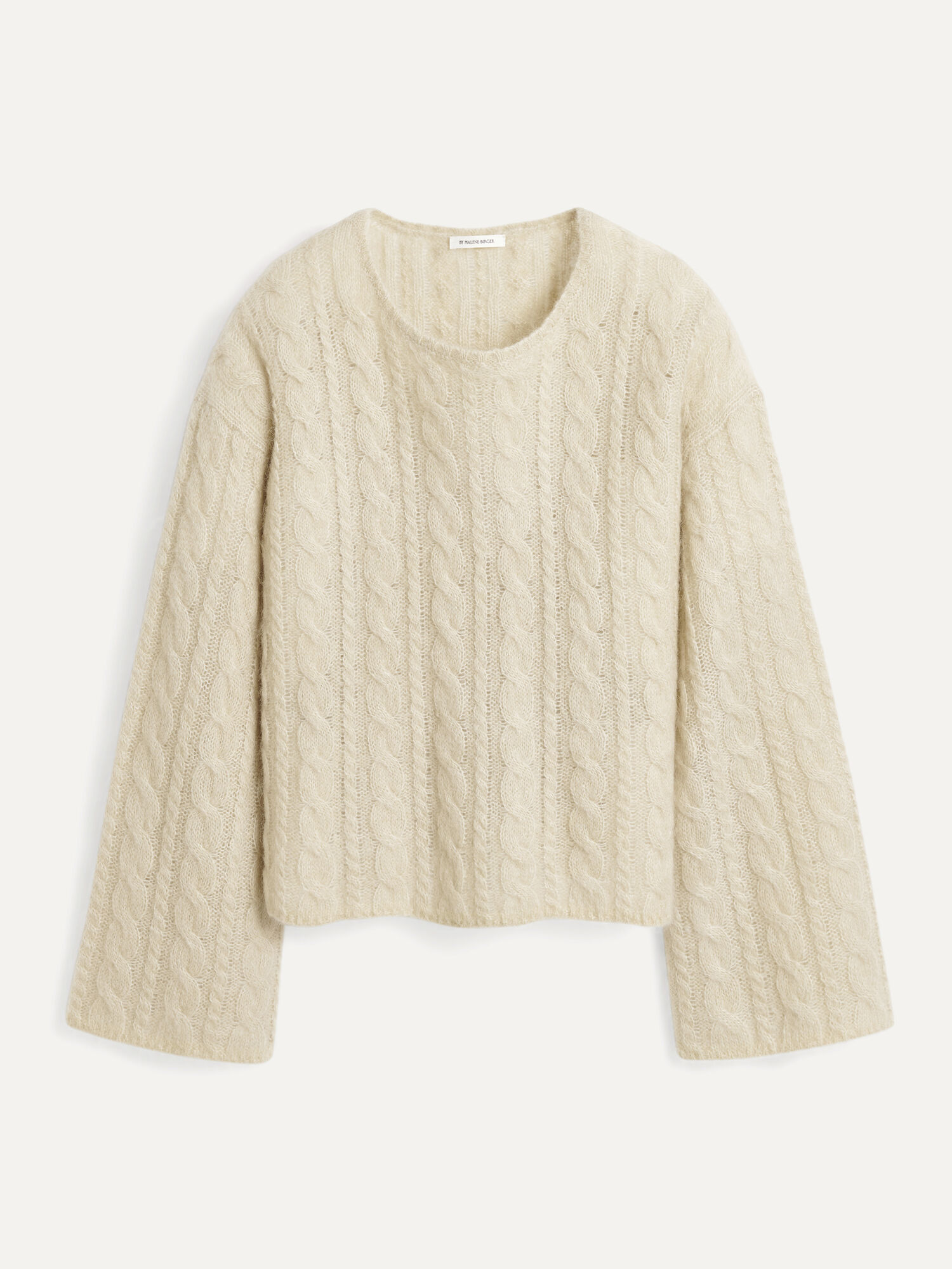 By Malene Birger Cierra Cable-knit Sweater Pletenina Oyster Gray | HR_BB12948