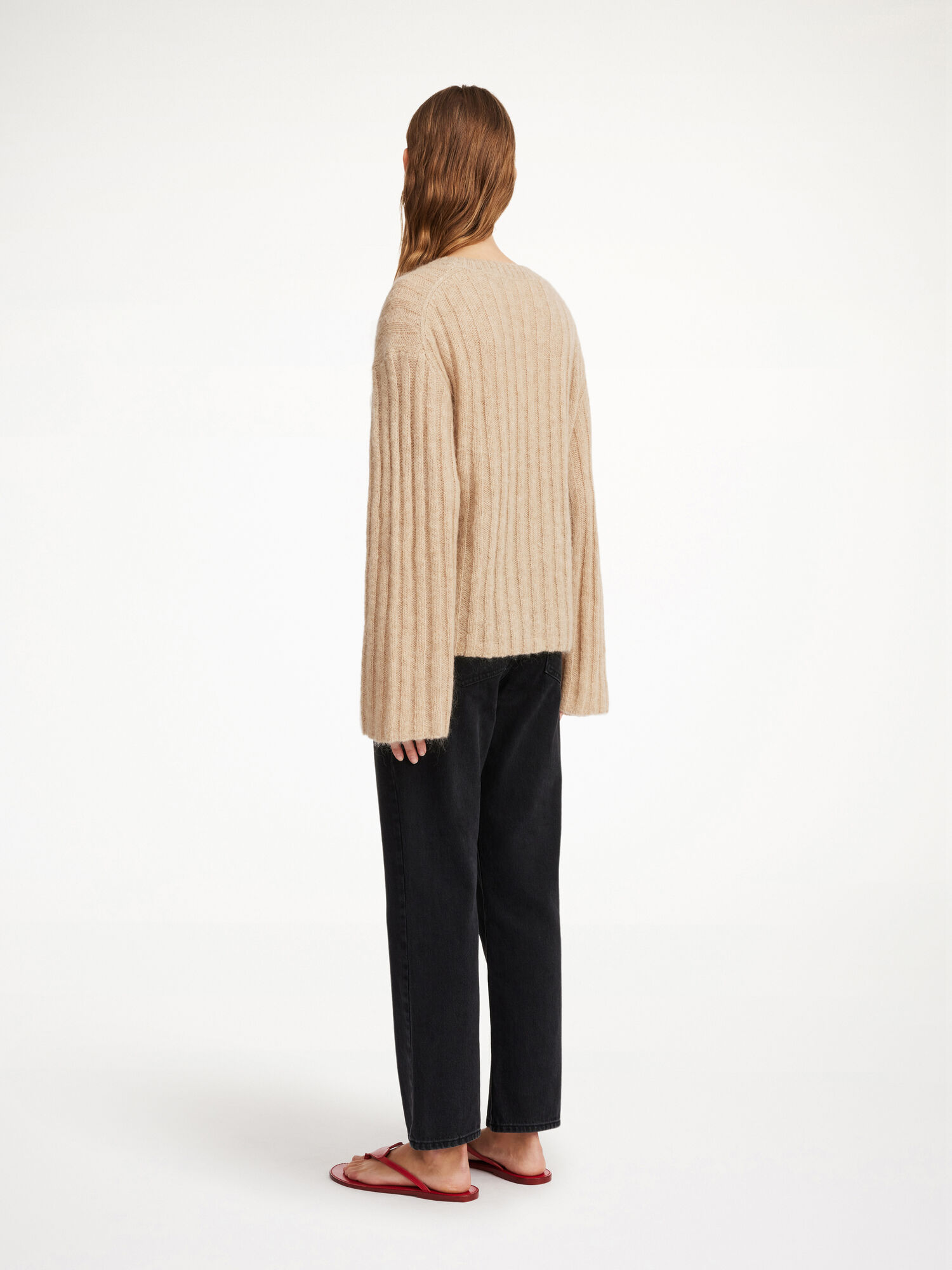 By Malene Birger Cierra Ribbed Sweater Pletenina Bež | HR_BB59798