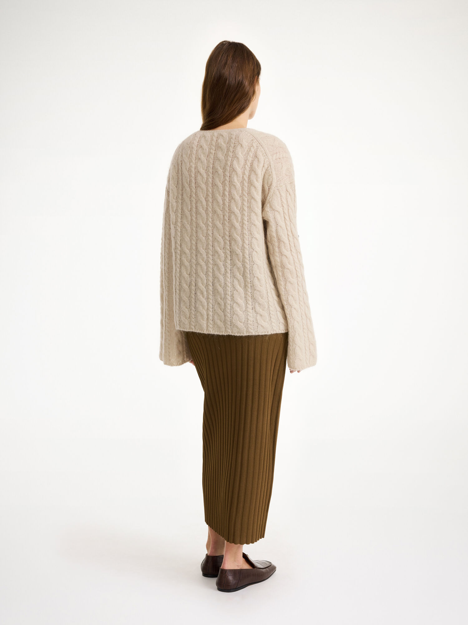 By Malene Birger Cimone Cable-knit Sweater Pletenina Oyster Gray | HR_BB46606