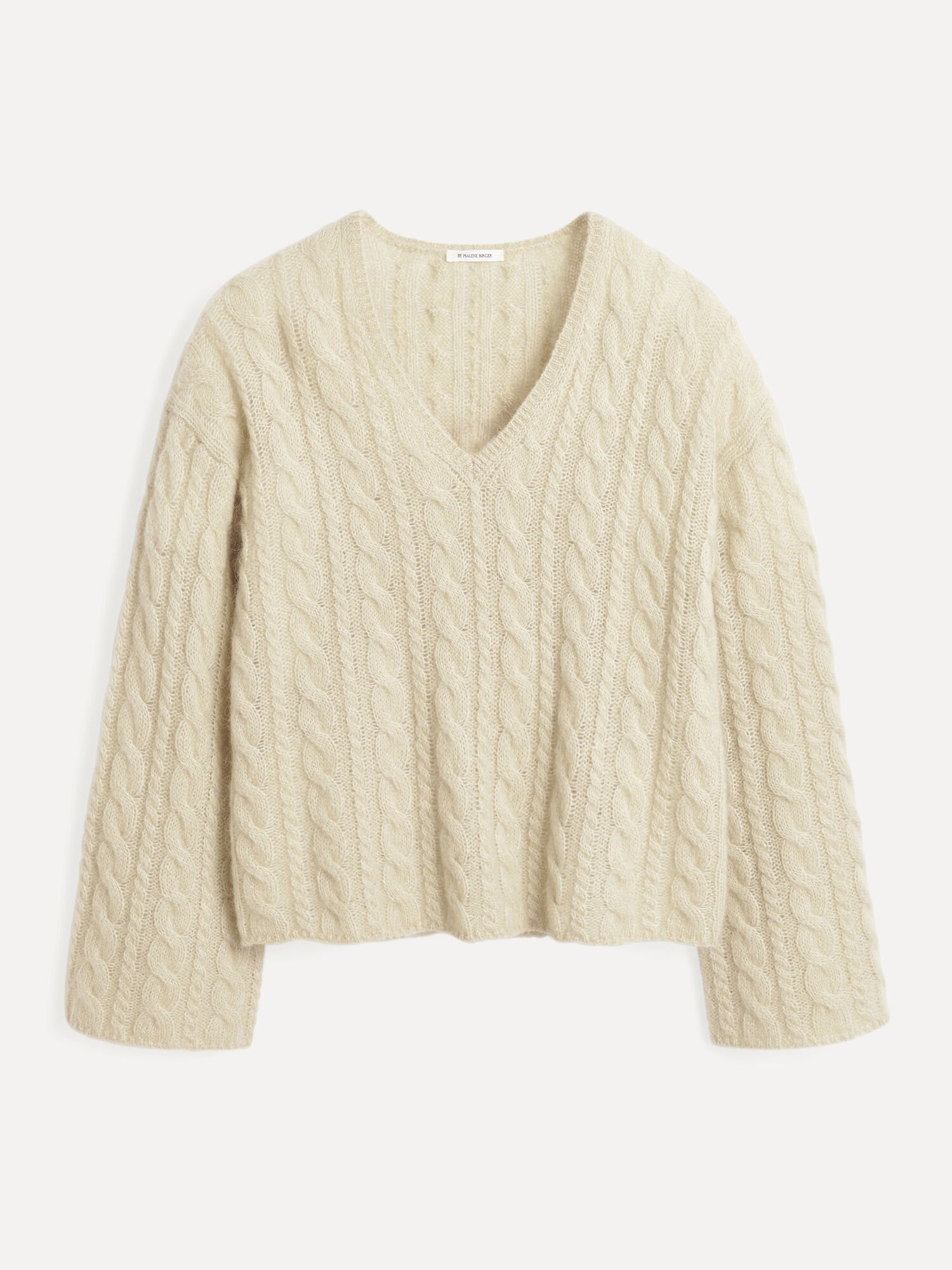 By Malene Birger Cimone Cable-knit Sweater Pletenina Oyster Gray | HR_BB46606