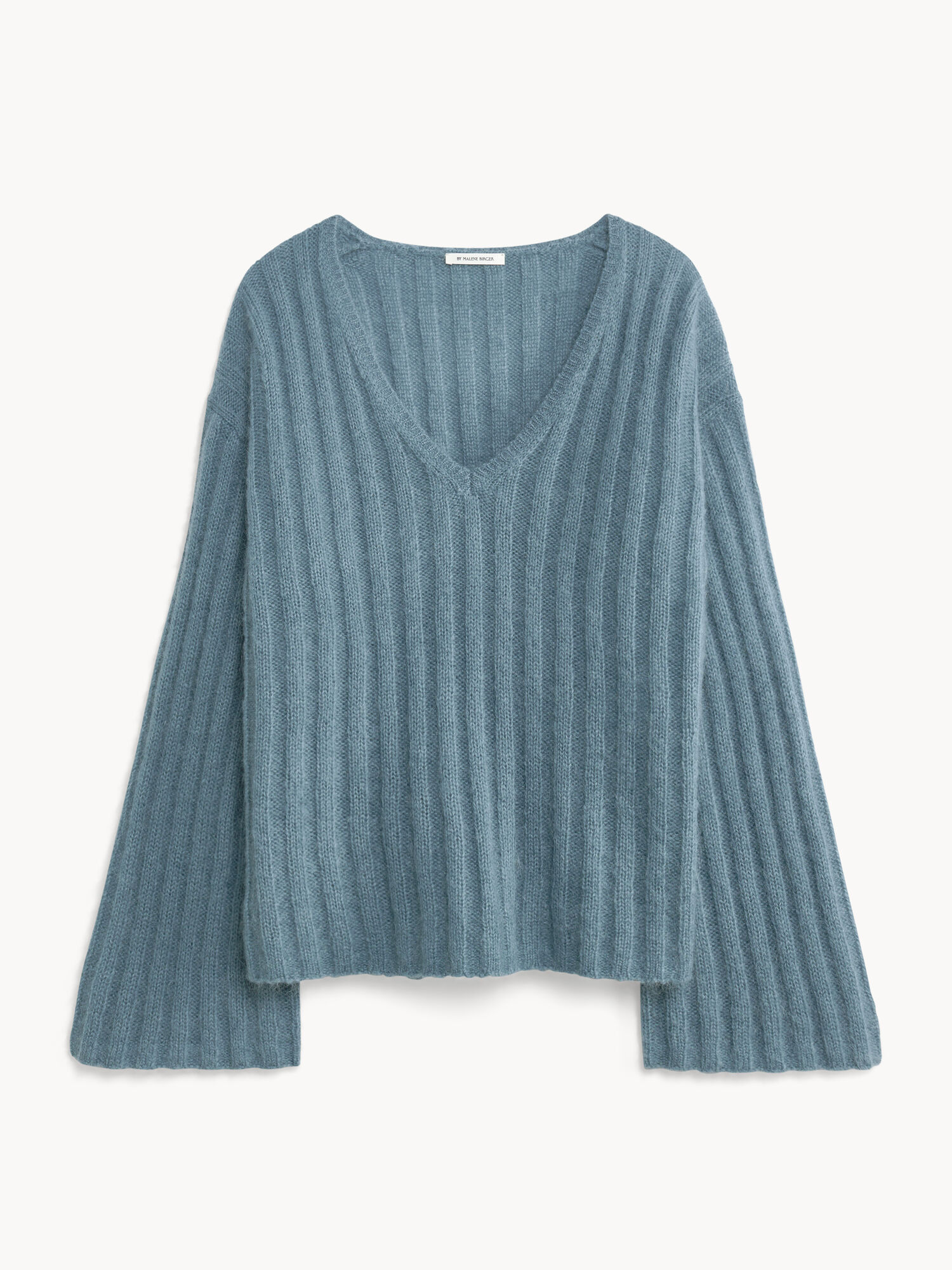 By Malene Birger Cimone Ribbed Sweater Pletenina Cool Water | HR_BB35391