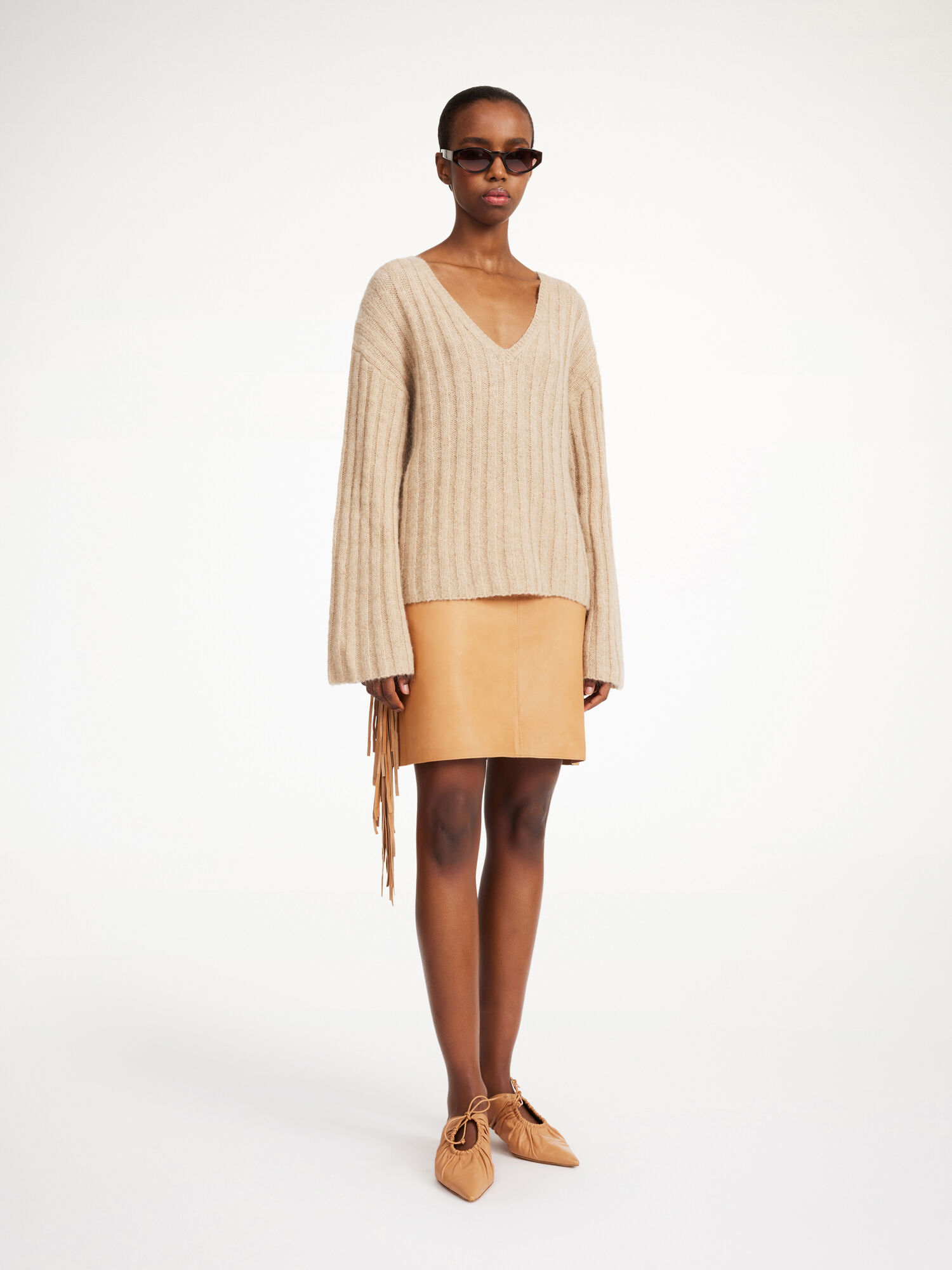 By Malene Birger Cimone Ribbed Sweater Pletenina Bež | HR_BB80600