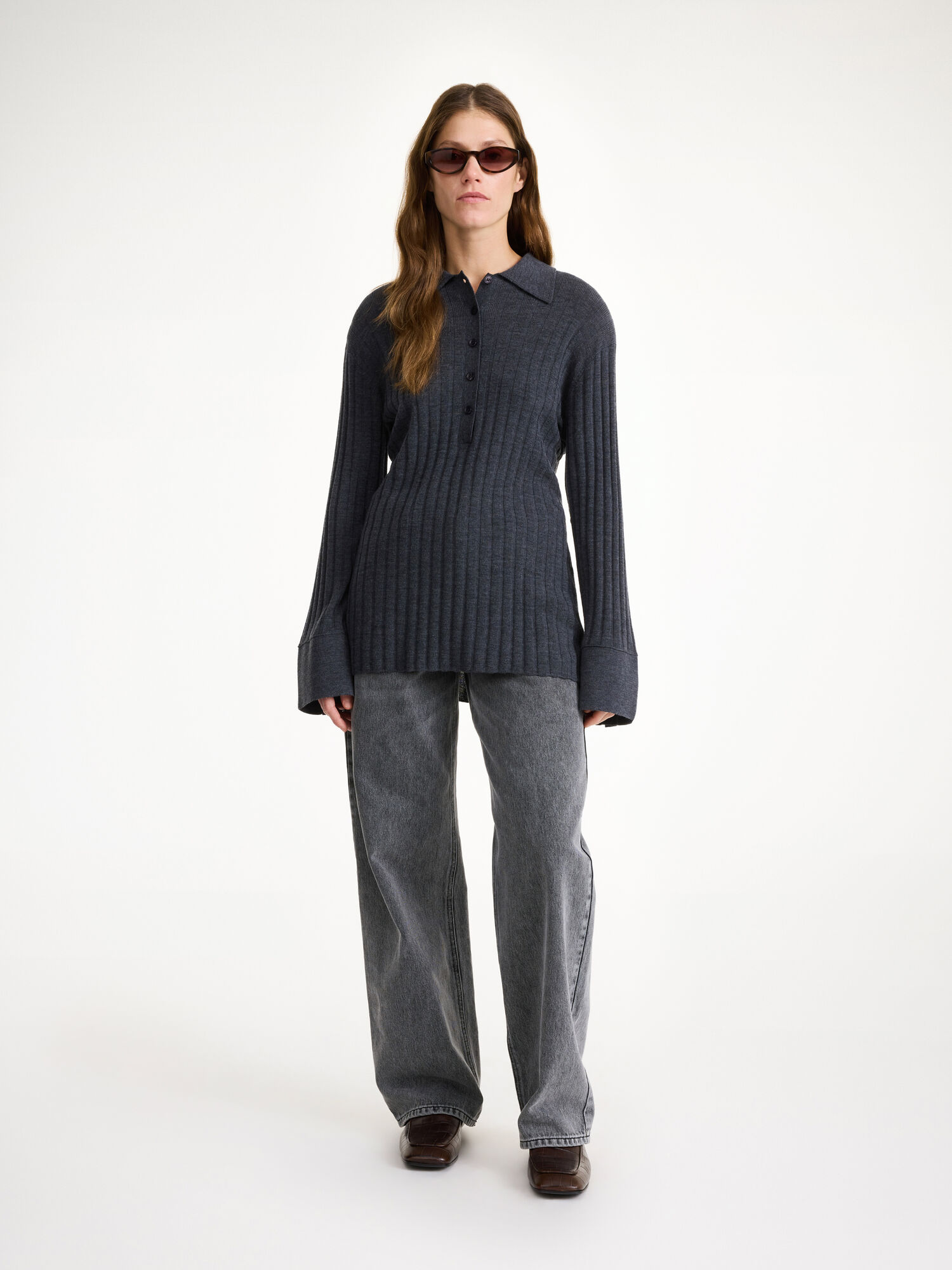 By Malene Birger Delphine Merino Wool Sweater Pletenina Sive | HR_BB68608