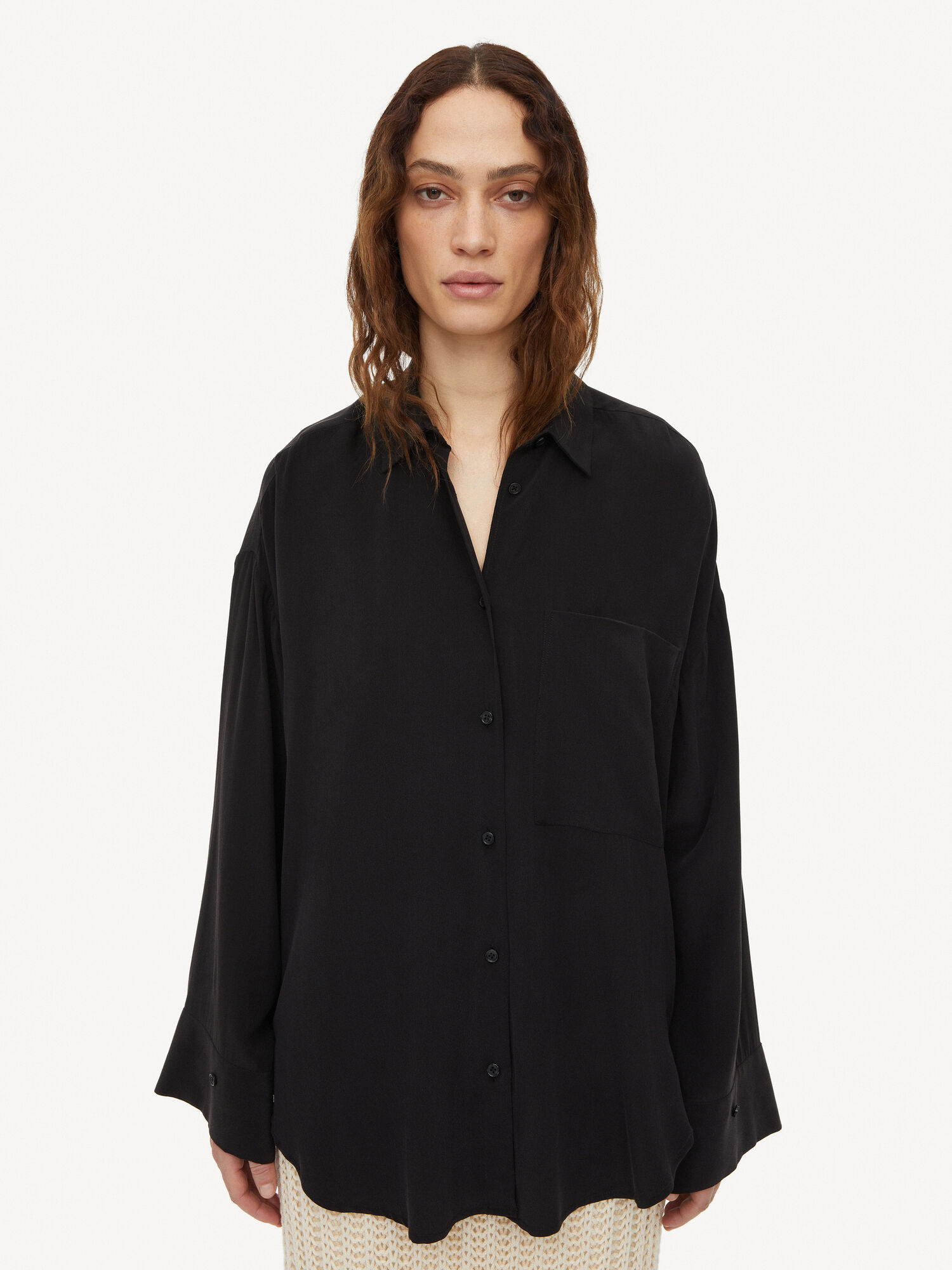 By Malene Birger Derris Organic Silk Košulje Crne | HR_BB50671