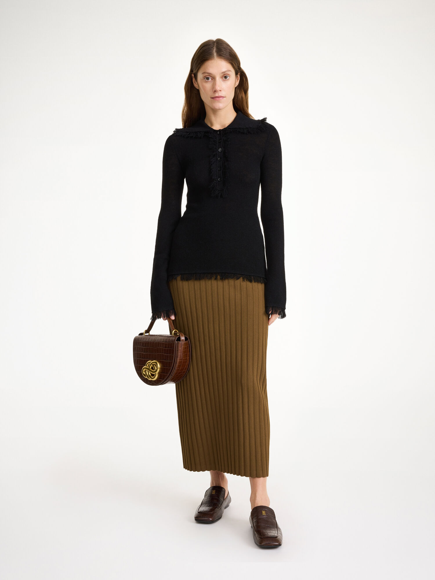 By Malene Birger Dreele Wool-blend Sweater Pletenina Crne | HR_BB59653