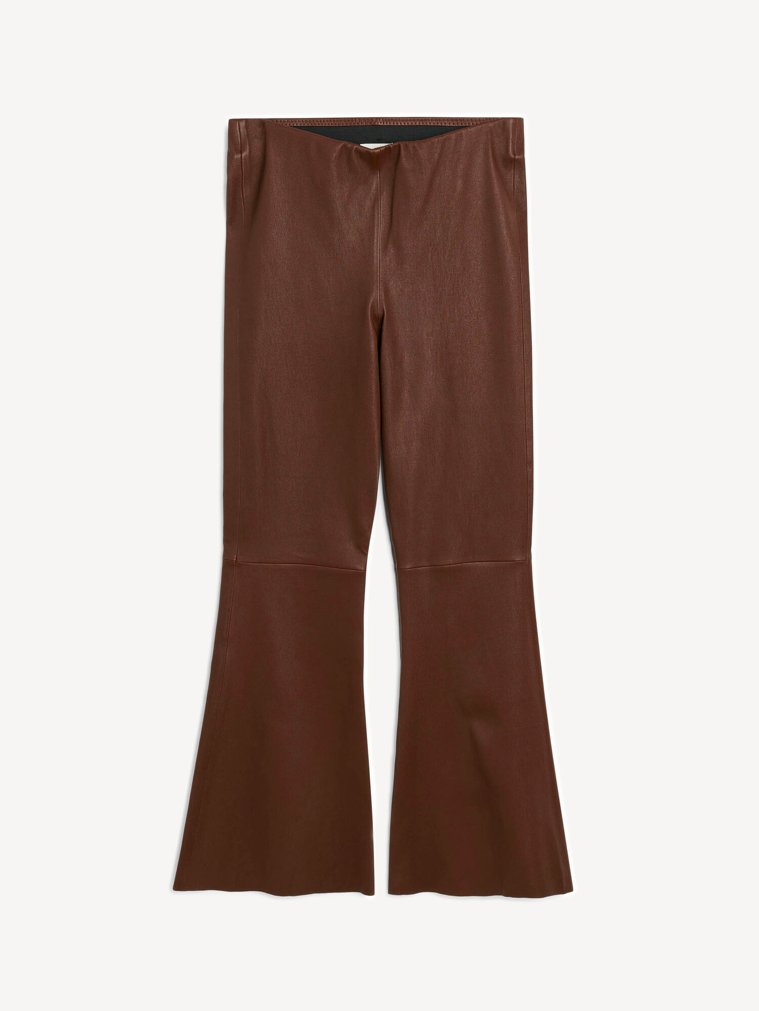 By Malene Birger Evyline Cropped Leather Hlače Chestnut | HR_BB39396