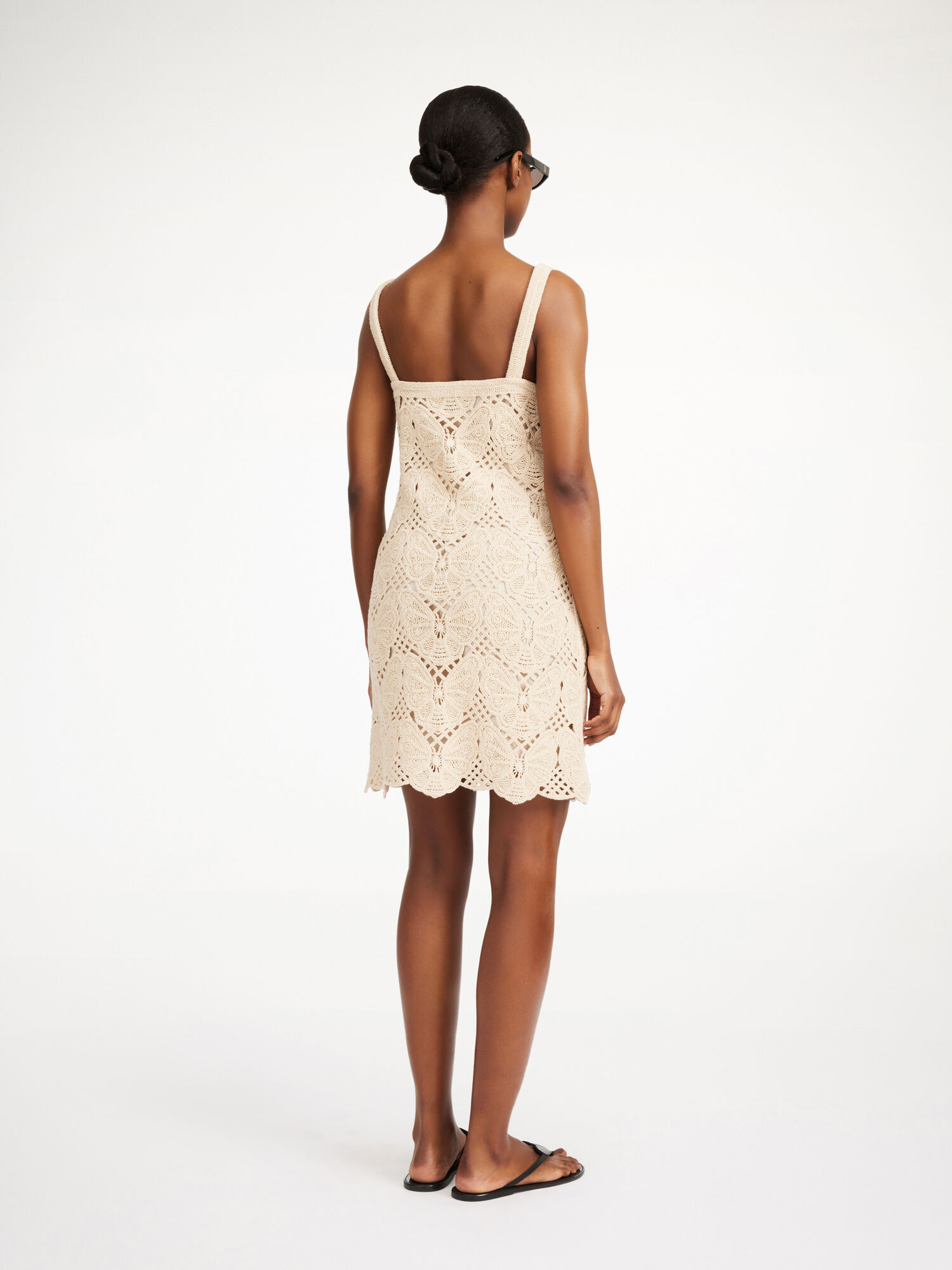 By Malene Birger Falla Crochet Mini Dress Pletenina Oyster Gray | HR_BB83085