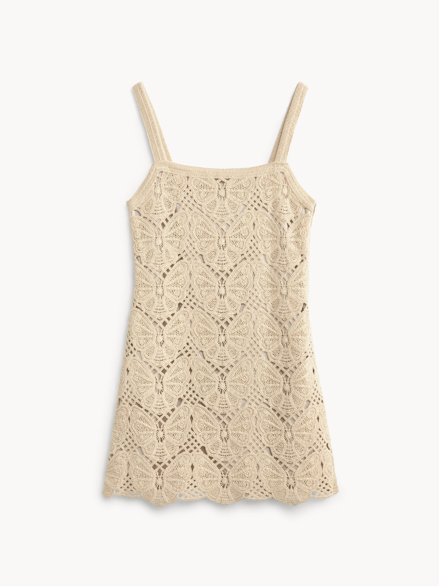 By Malene Birger Falla Crochet Mini Dress Pletenina Oyster Gray | HR_BB83085