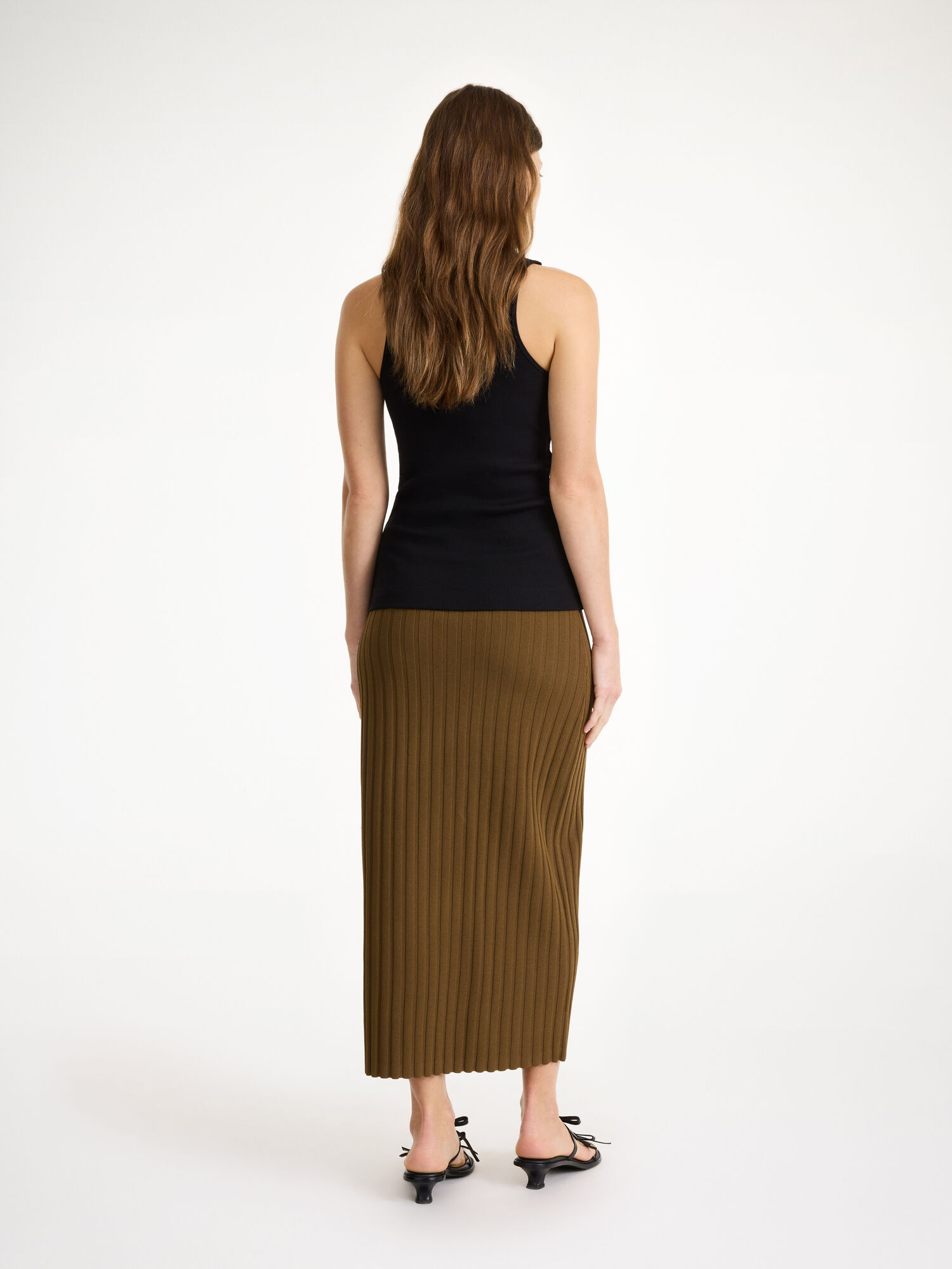 By Malene Birger Fiemme Midi Skirt Pletenina Shitake | HR_BB33922