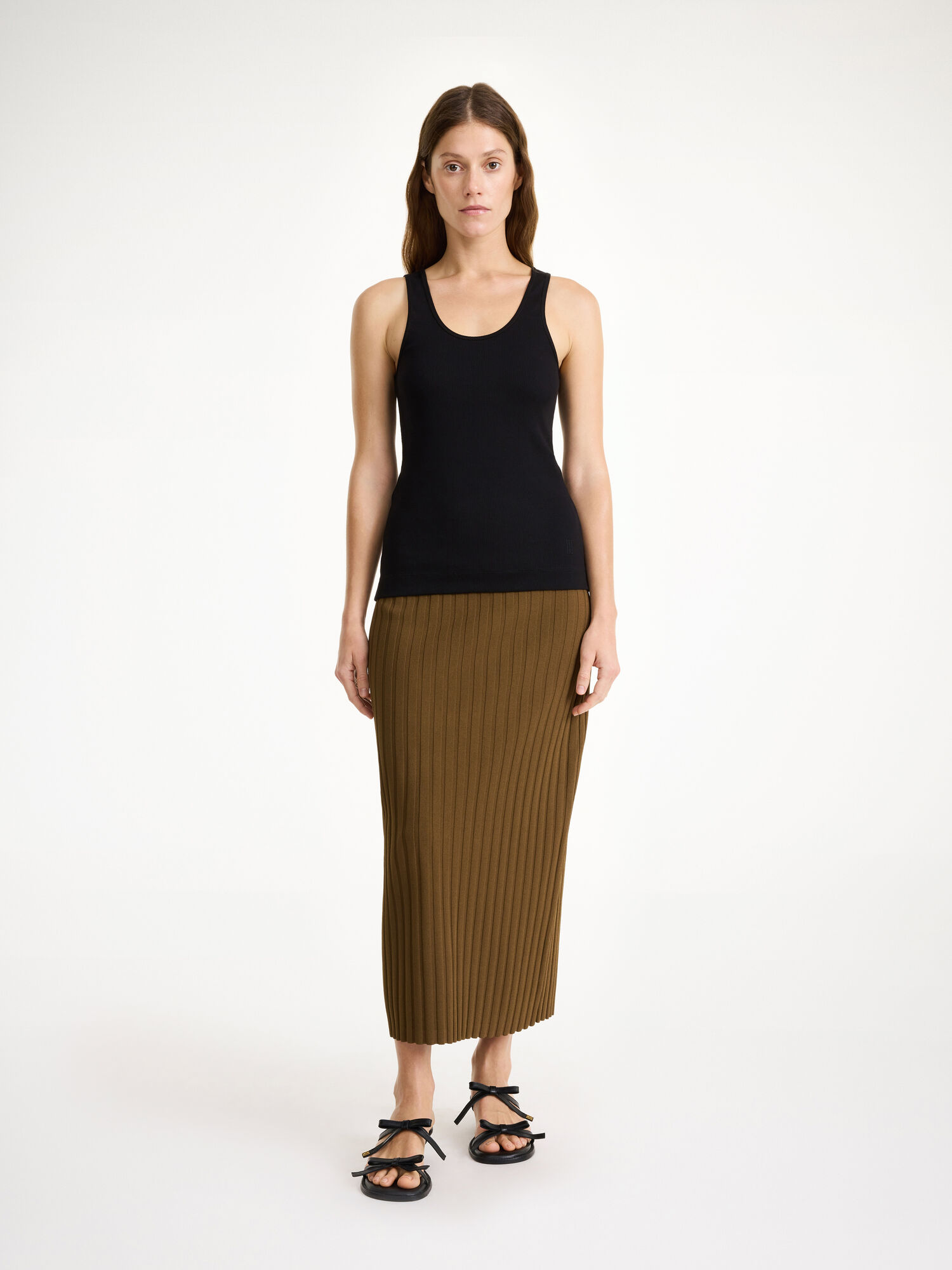 By Malene Birger Fiemme Midi Skirt Pletenina Shitake | HR_BB33922