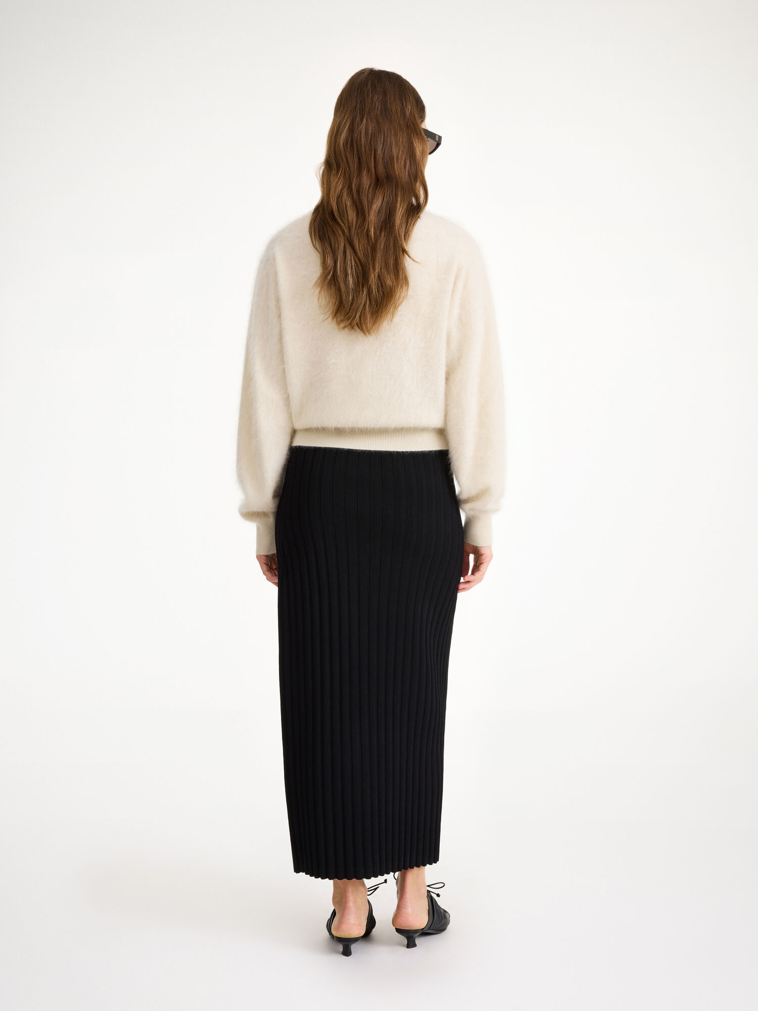 By Malene Birger Fiemme Midi Skirt Pletenina Crne | HR_BB19991