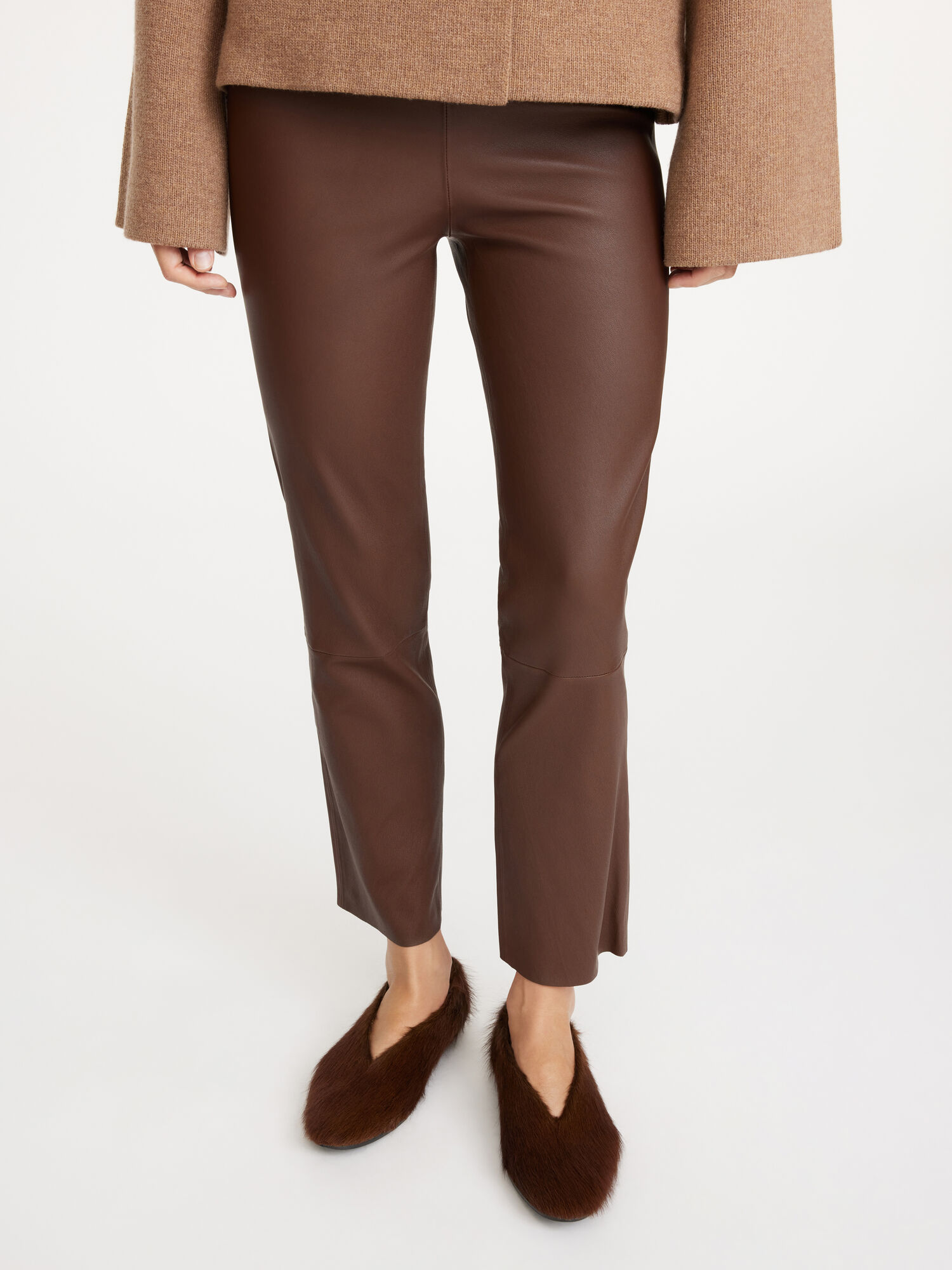 By Malene Birger Florentina Leather Hlače Chestnut | HR_BB33388