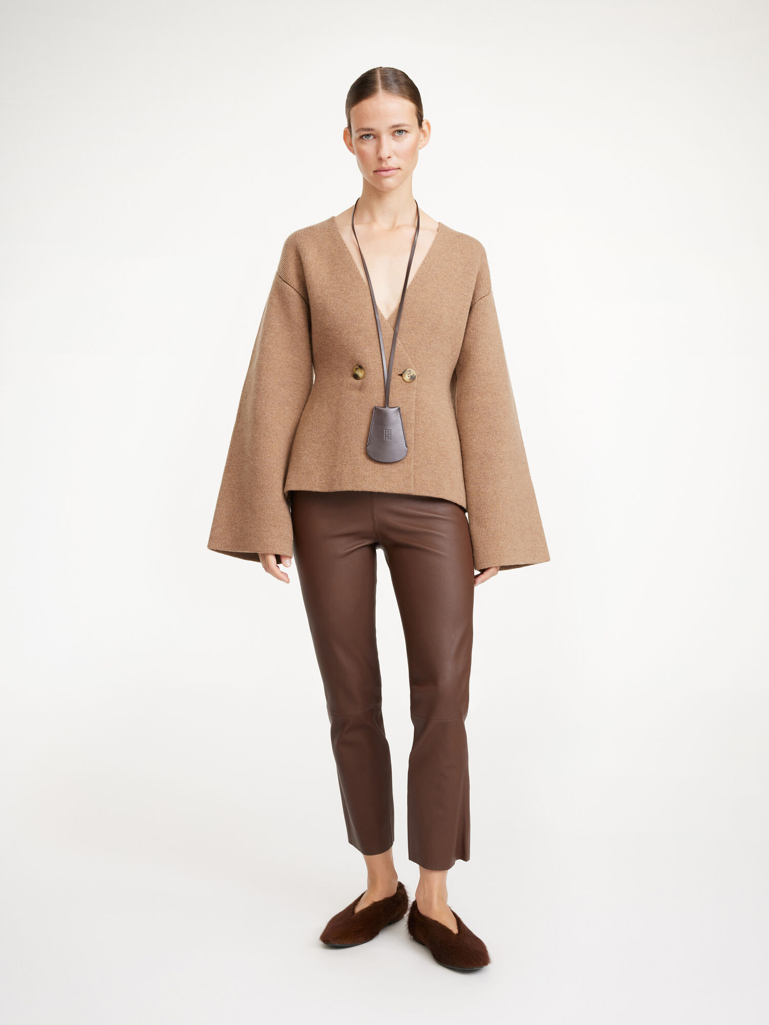 By Malene Birger Florentina Leather Hlače Chestnut | HR_BB33388