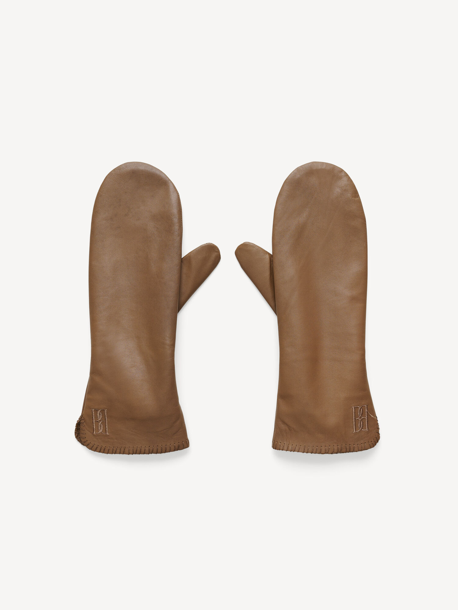 By Malene Birger Ginnyl Leather Mittens Ostali Dodaci Shitake | HR_BB68256