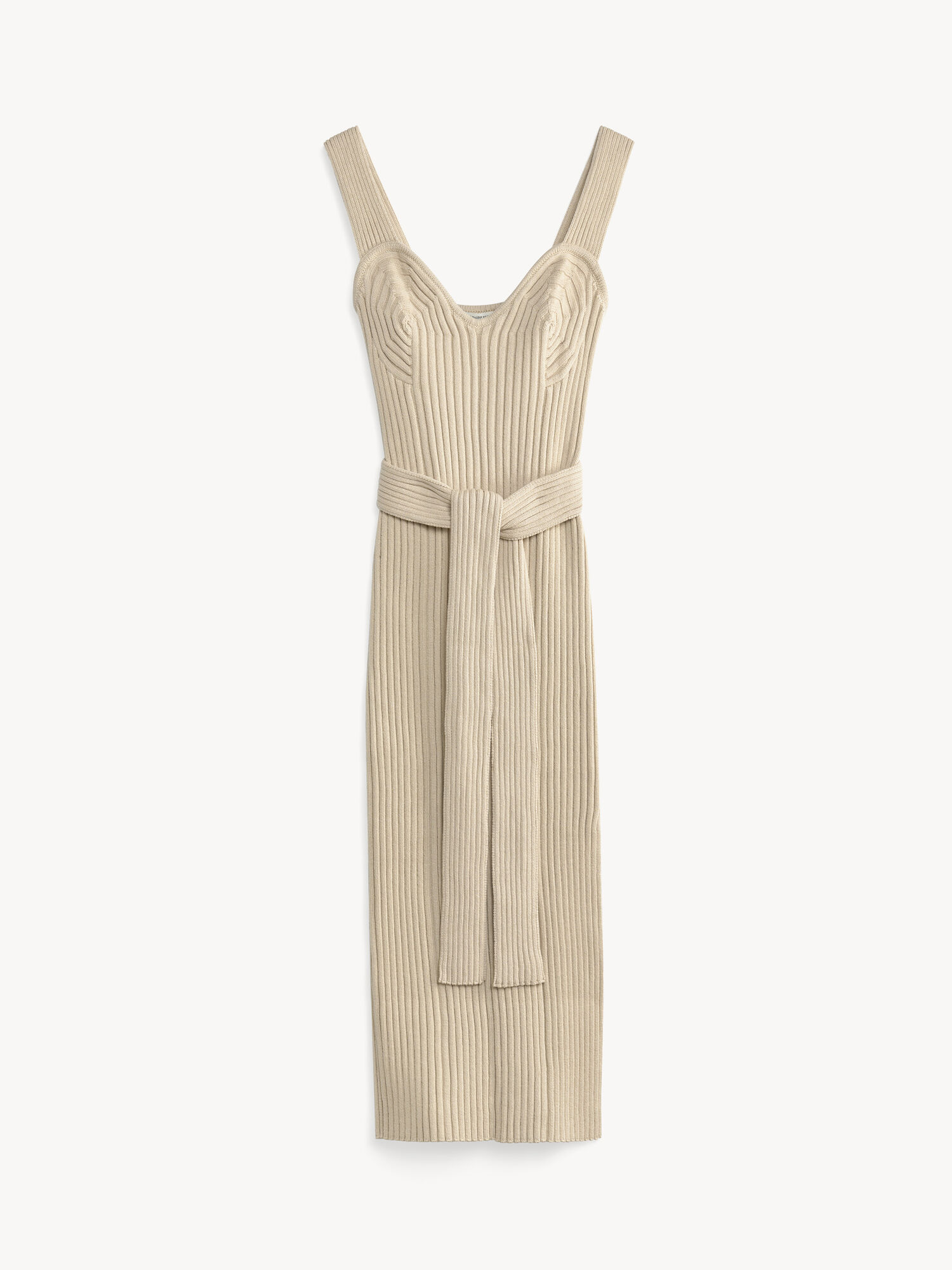 By Malene Birger Honeya Ribbed Maxi Dress Pletenina Oyster Gray | HR_BB16134