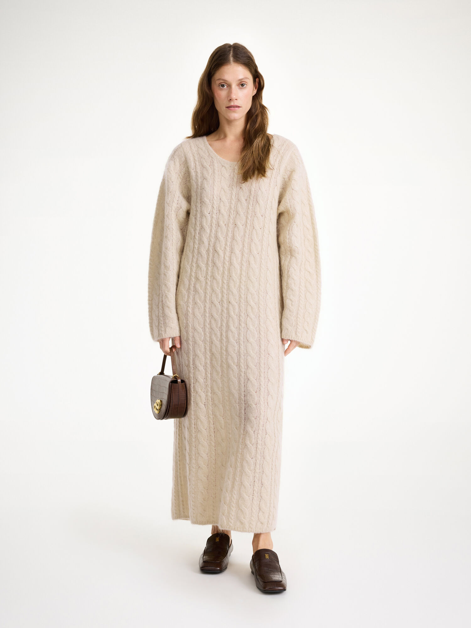 By Malene Birger Lovella Maxi Dress Pletenina Oyster Gray | HR_BB16447