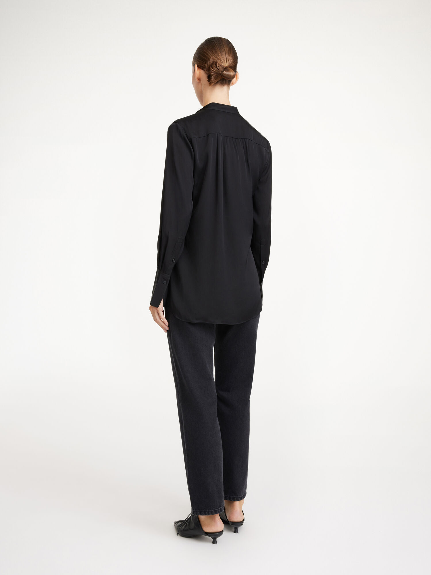 By Malene Birger Mabillon Silk Košulje Crne | HR_BB42132