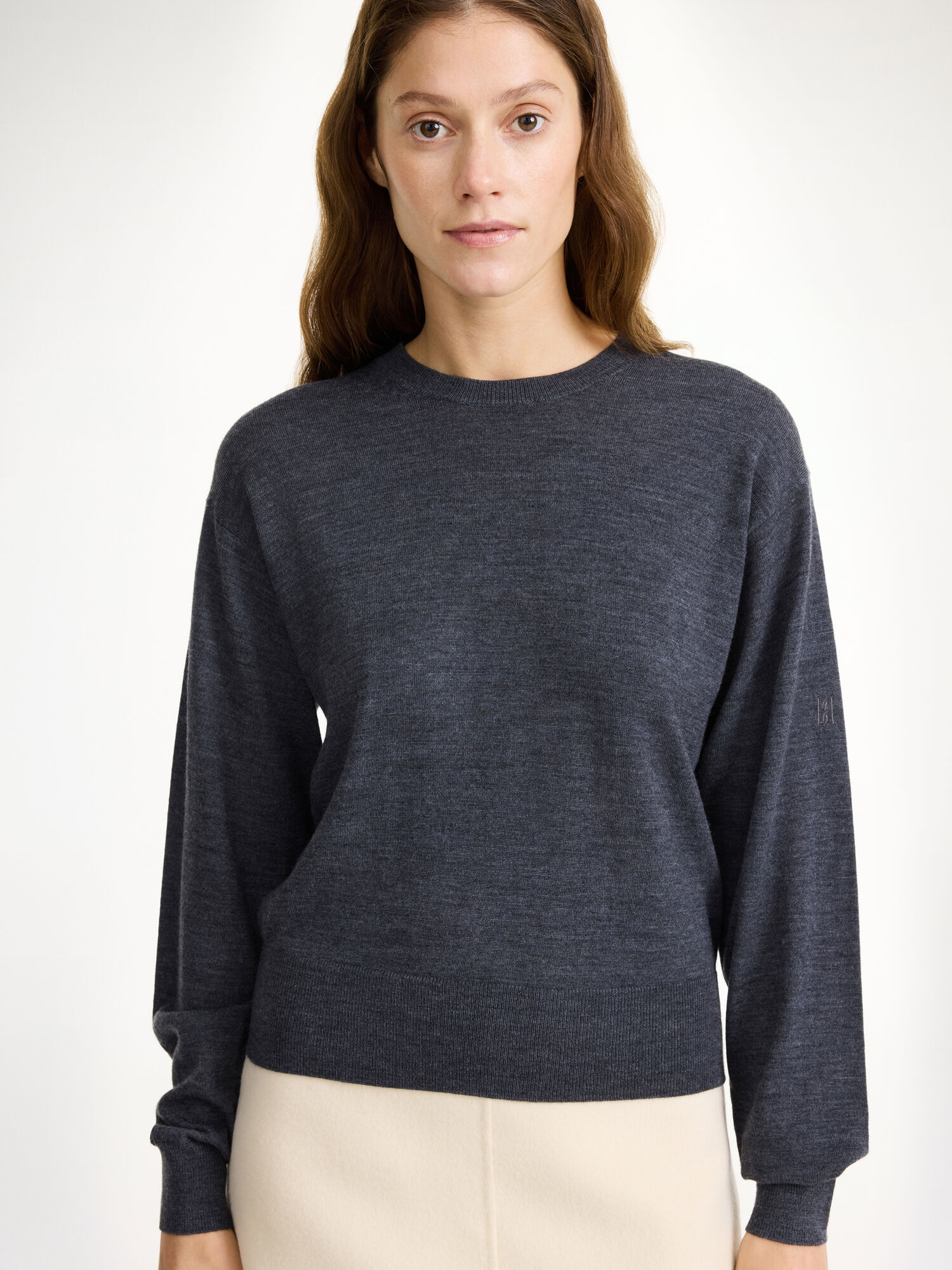 By Malene Birger Mantea Merino Wool Sweater Pletenina Sive | HR_BB42667