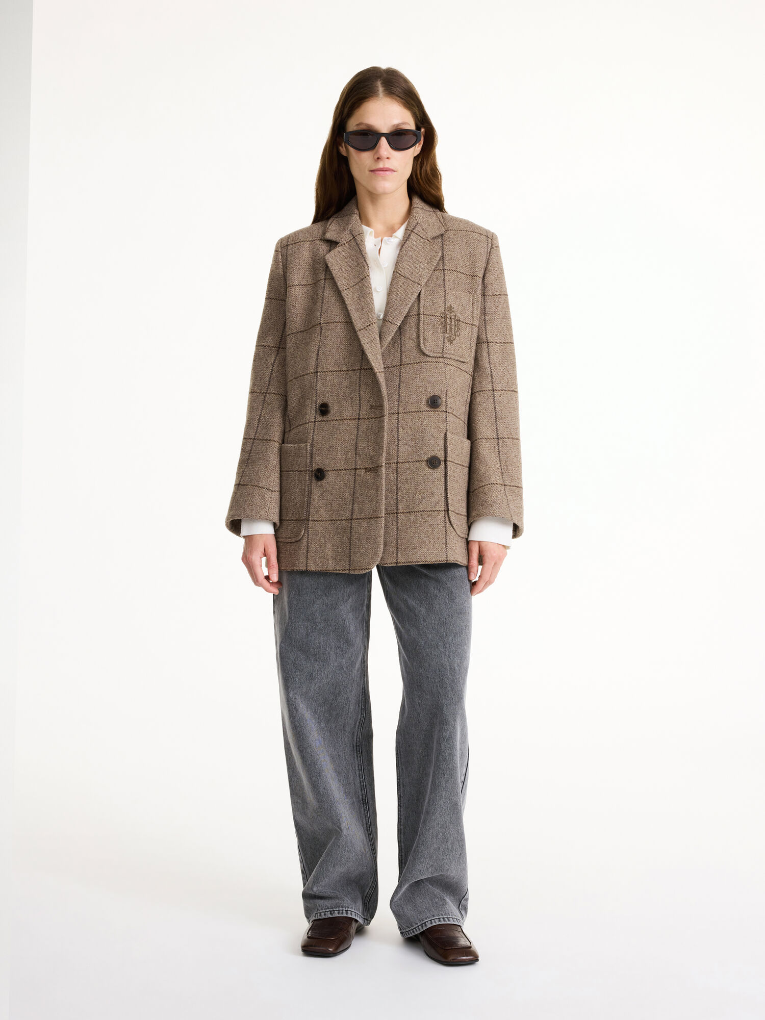 By Malene Birger Railey Double-breasted Sakoi Autumn check | HR_BB12569