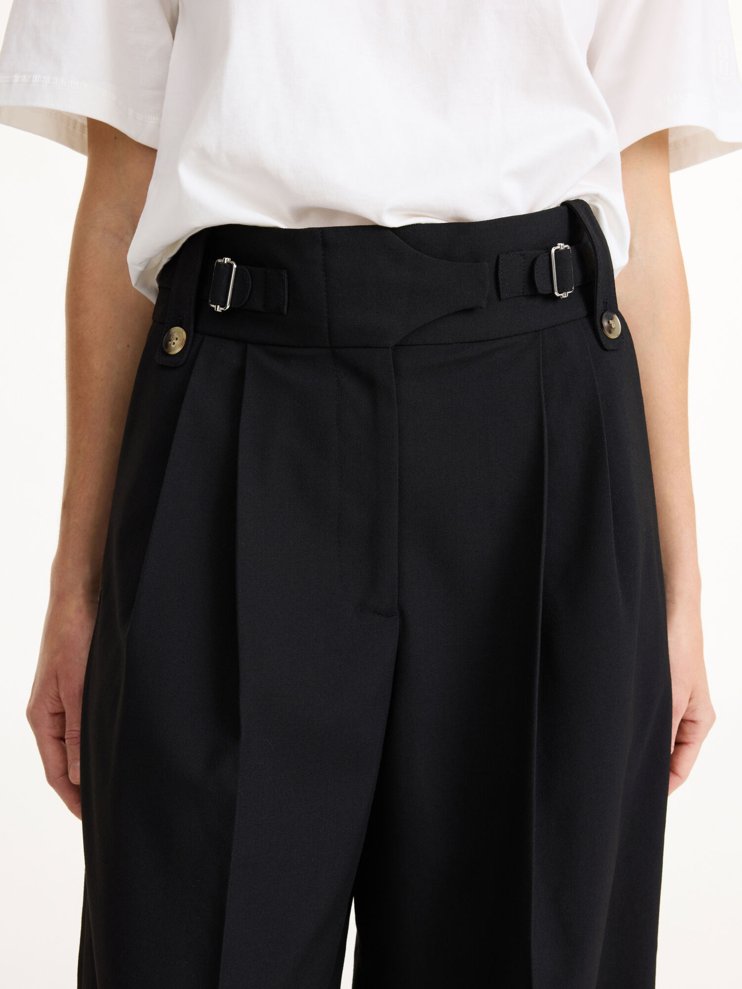 By Malene Birger Taal High-waisted Hlače Crne | HR_BB30539