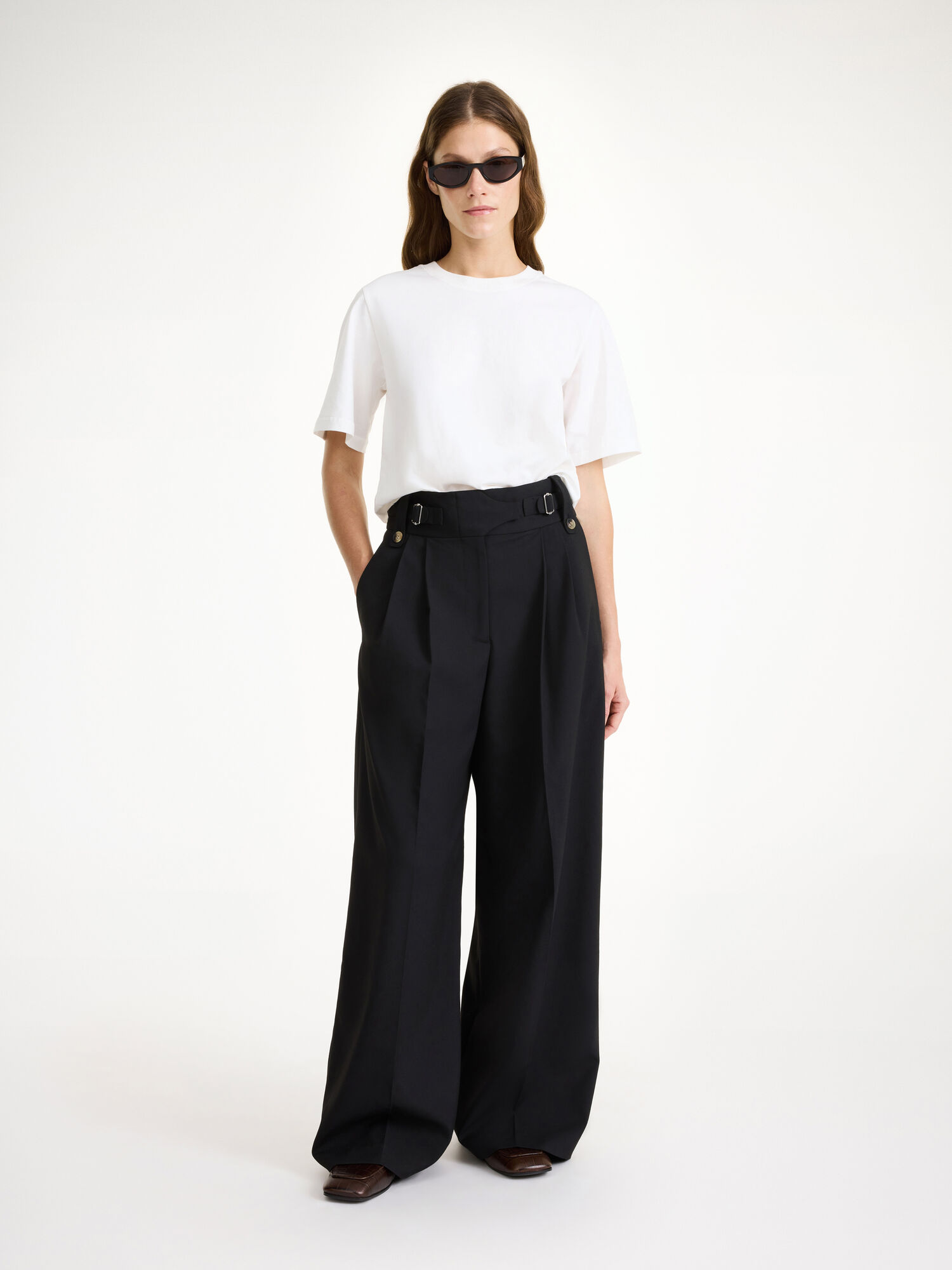 By Malene Birger Taal High-waisted Hlače Crne | HR_BB30539