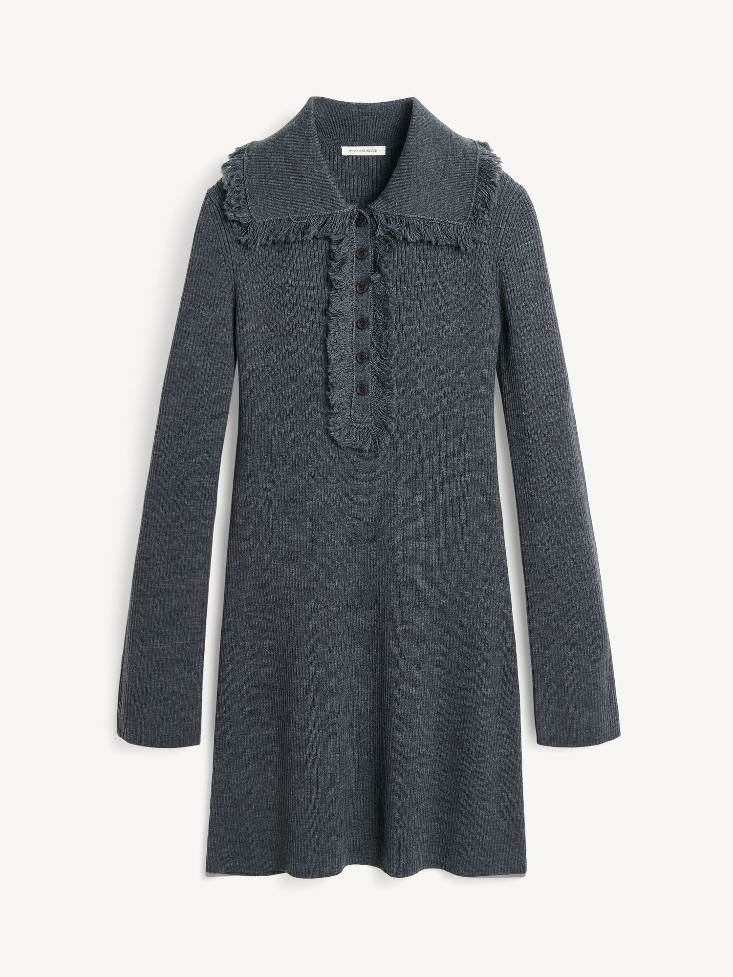 By Malene Birger Tonai Merino Wool Dress Pletenina Sive | HR_BB95417