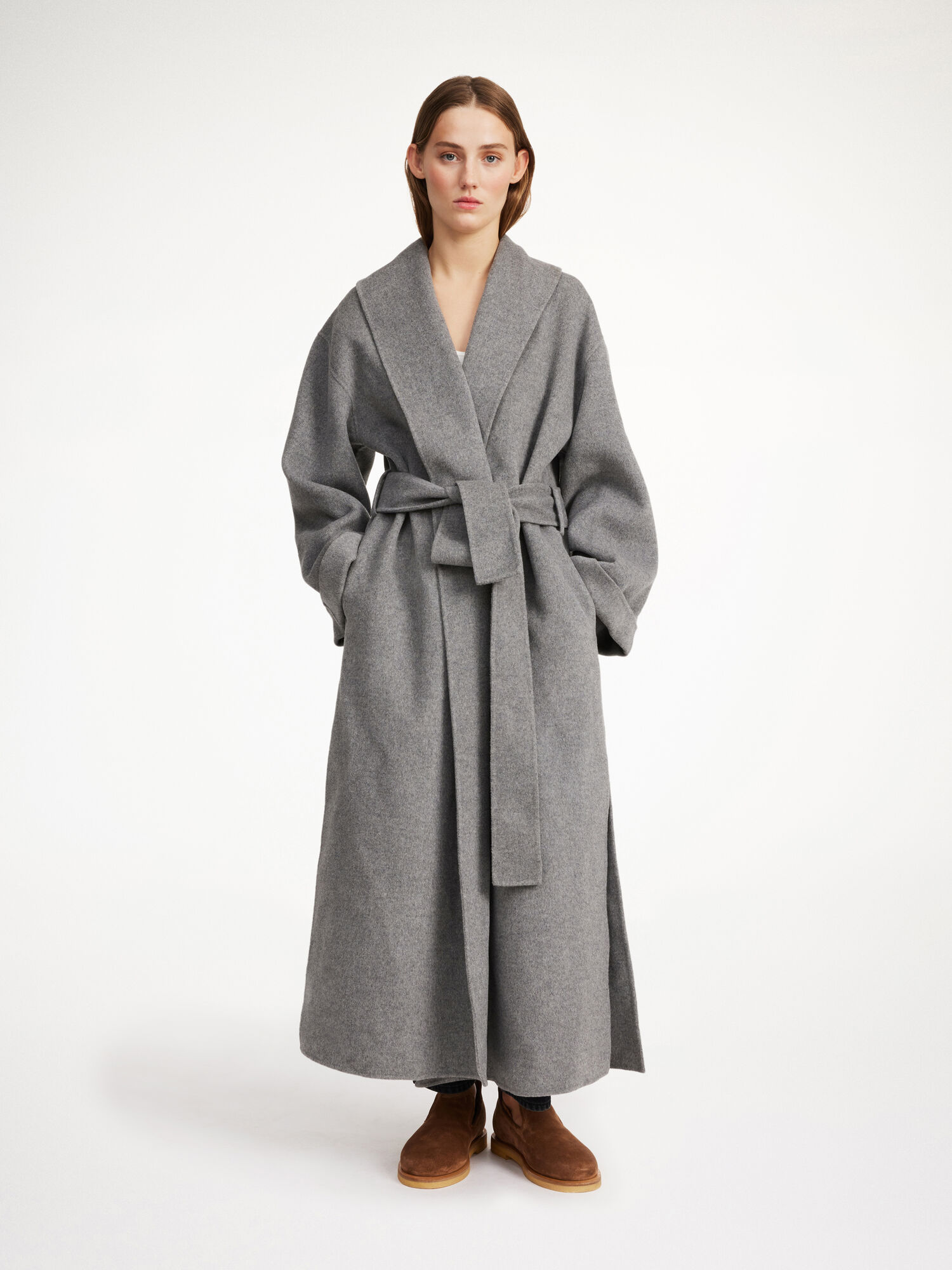 By Malene Birger Trullem Wool Jakne Sive | HR_BB51938