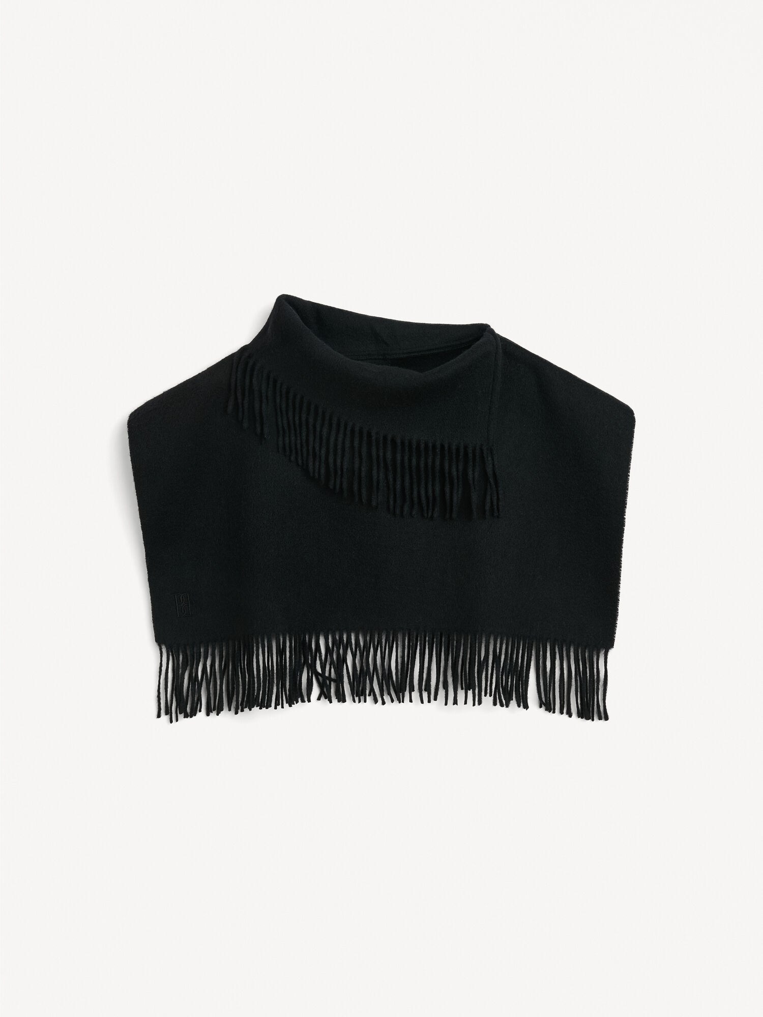 By Malene Birger Turtla Wool Fringe Bib Šalovi Crne | HR_BB28105