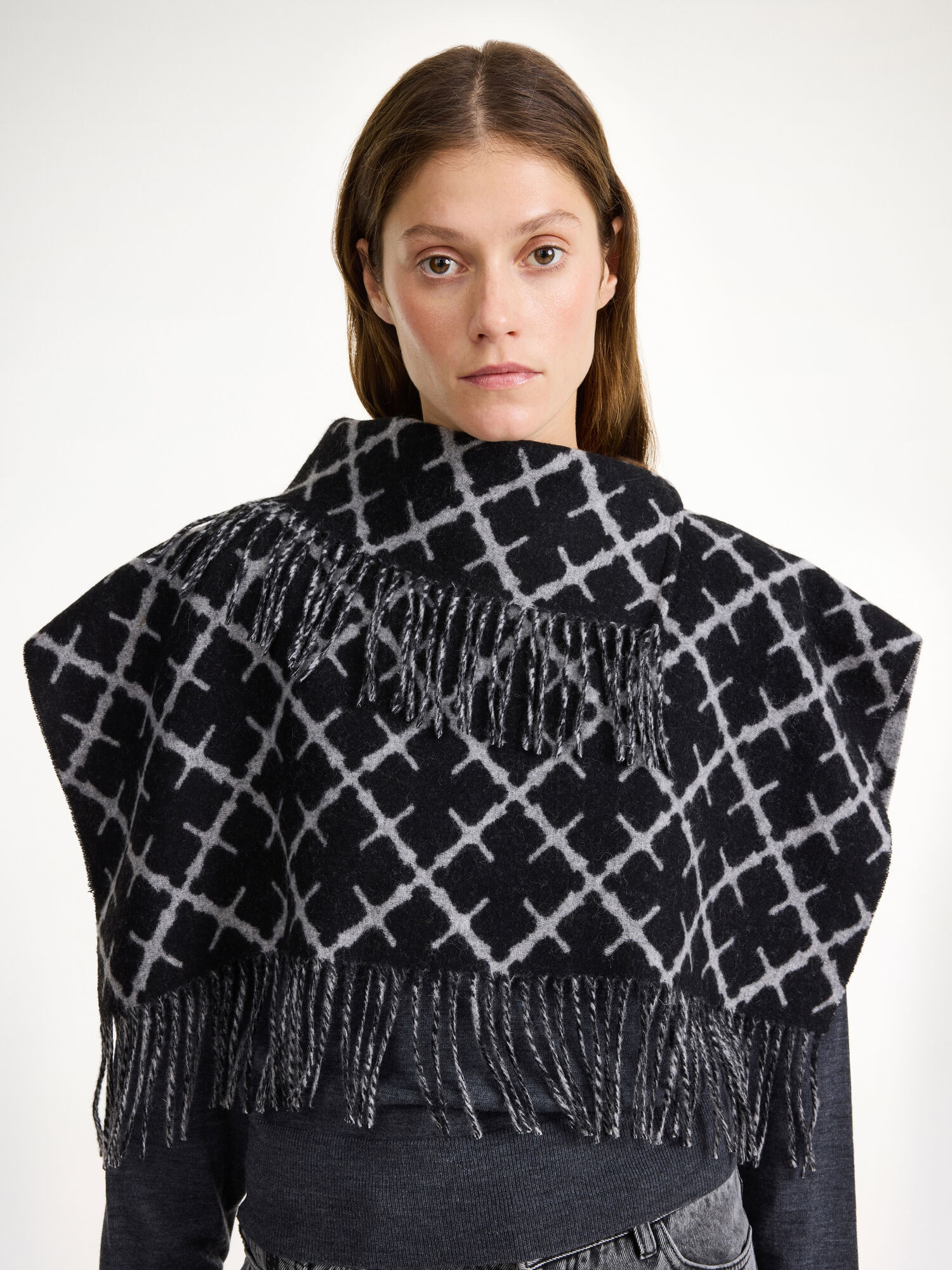 By Malene Birger Turtlos Wool Bib Šalovi Svijetlo Sive | HR_BB30381