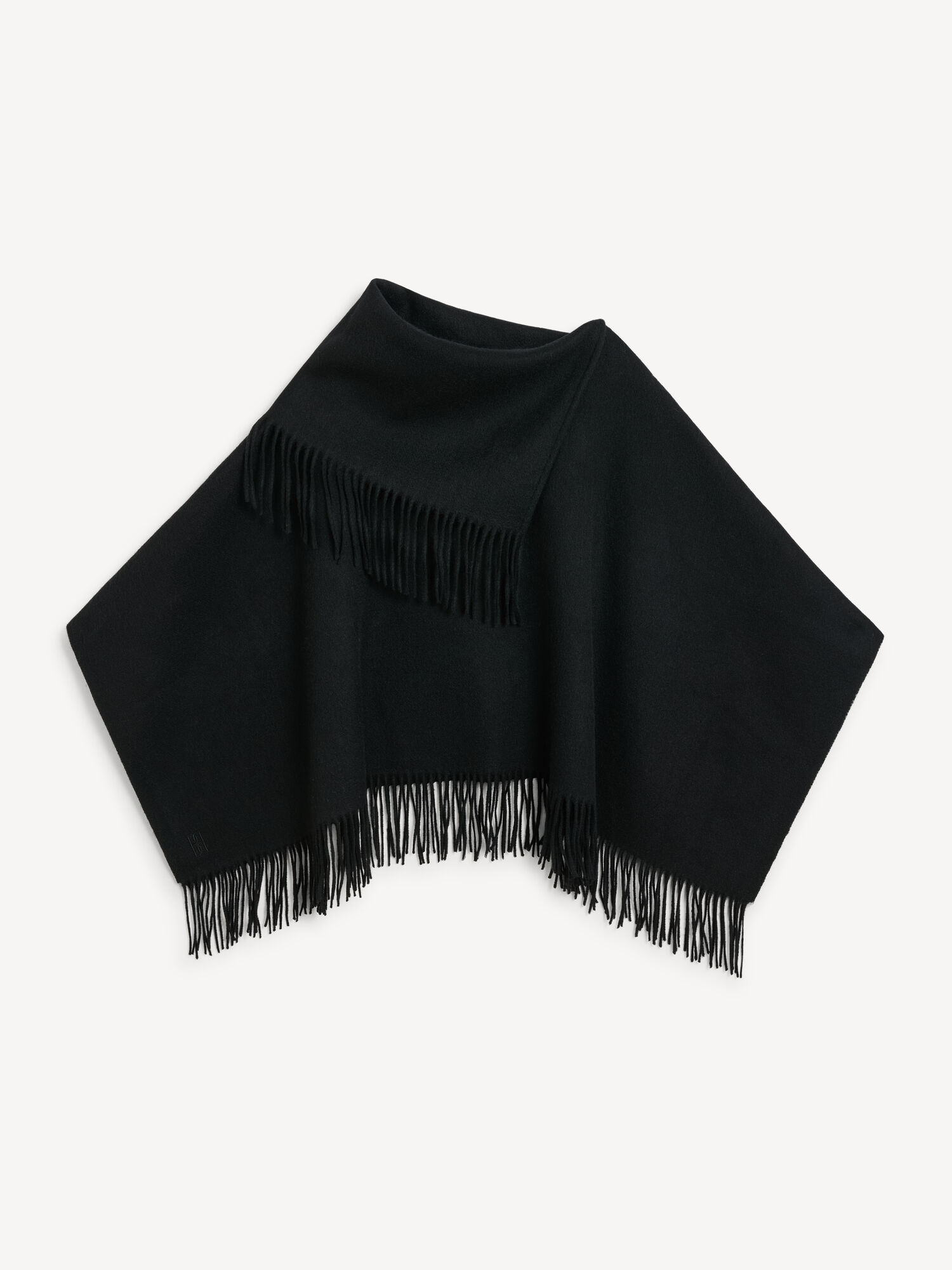 By Malene Birger Turtma Wool Fringe Bib Šalovi Crne | HR_BB62623