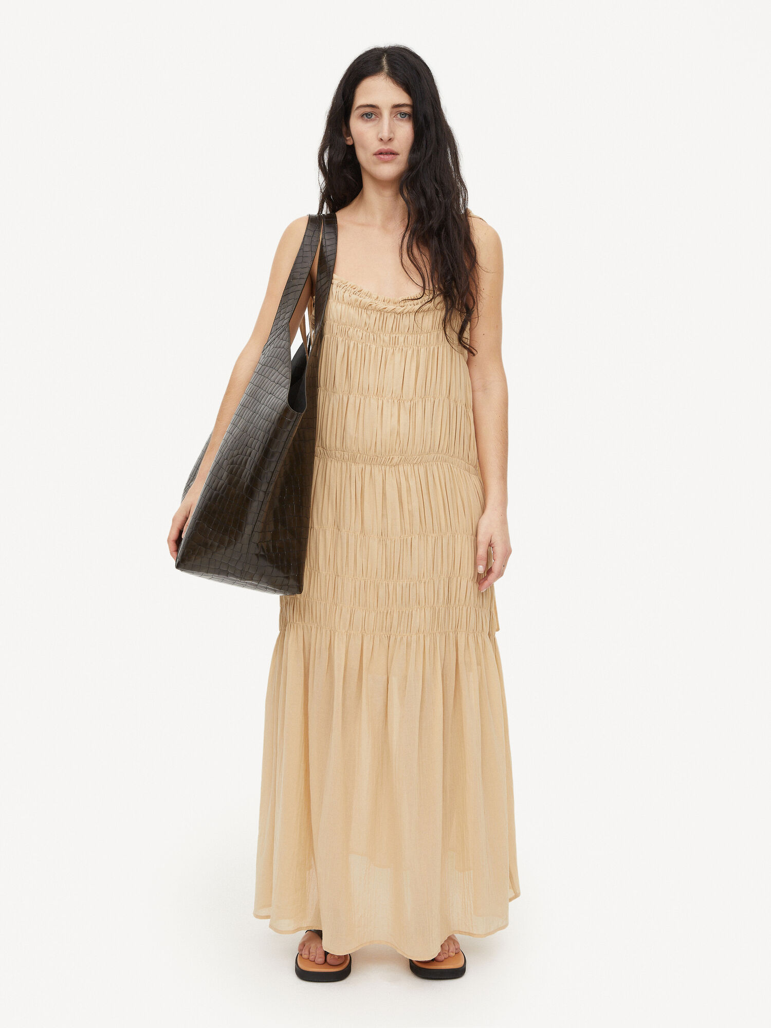 By Malene Birger Vyra Organic Cotton Maxi Haljina Wet Sand | HR_BB66195